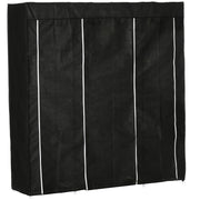 Logidon stoffen kledingkast met ritssluiting zwart 150x43x162 cm