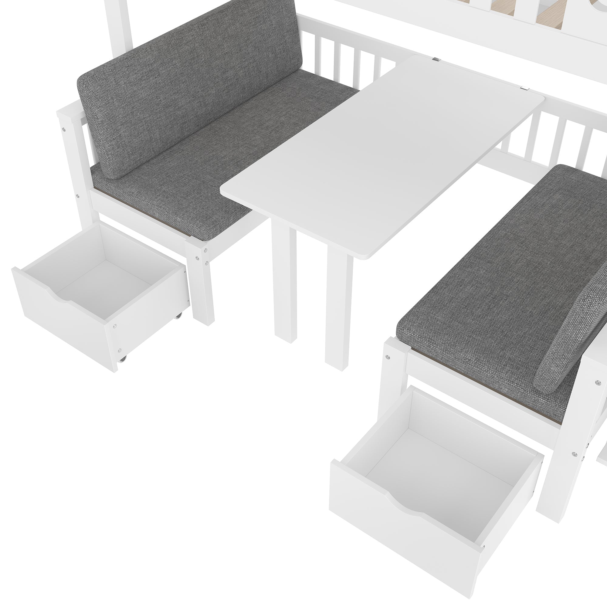 Logidon hoogslaper 90x200 cm wit 2-in-1 bed en bureau