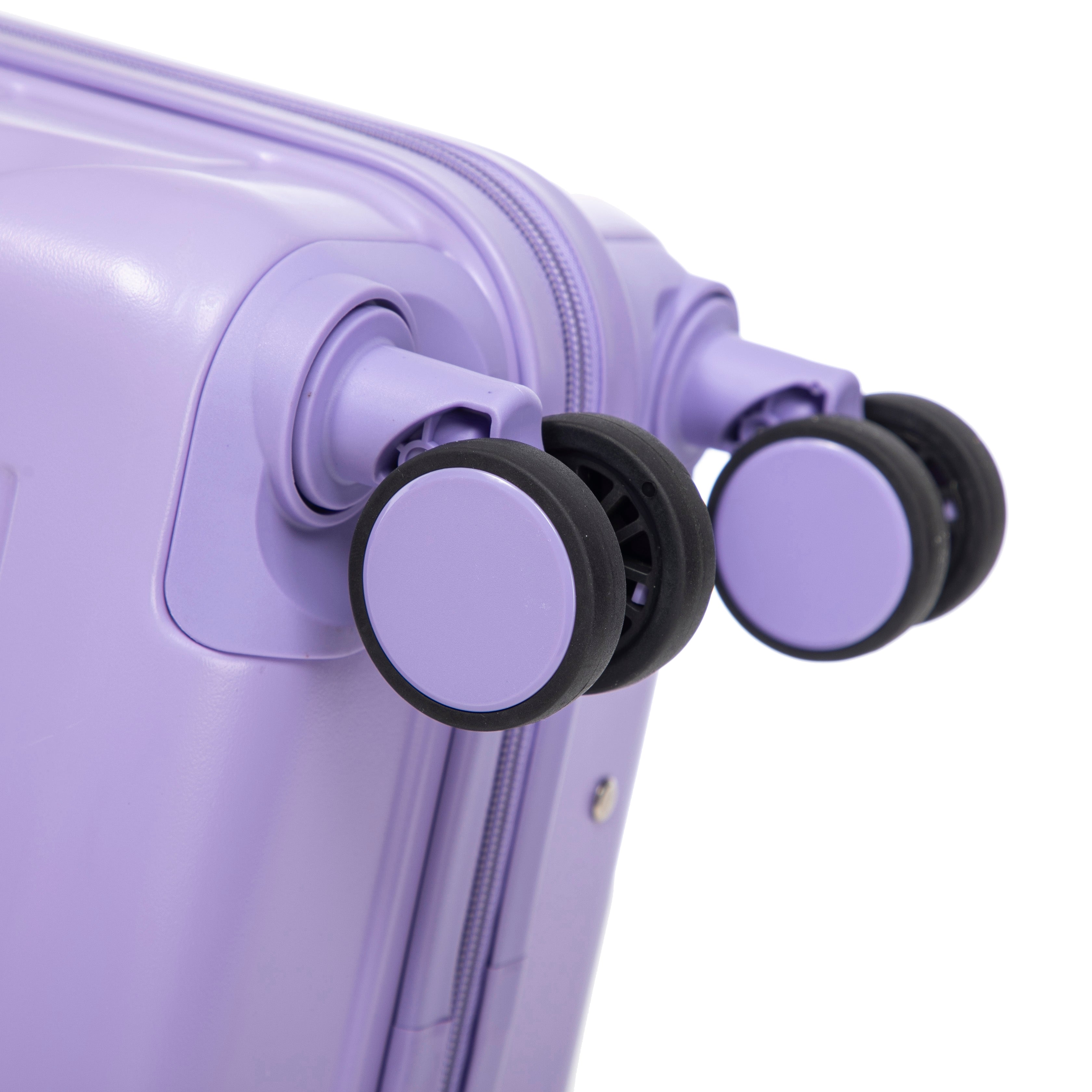 Logidon 2-delige ABS kofferset 19/14 inch spinner blauw paars
