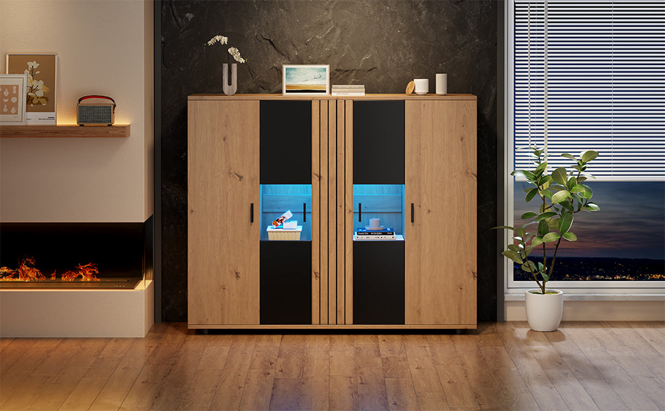 Logidon sideboard 140 x 35 x 113 cm Adjustable dividers 4 doors