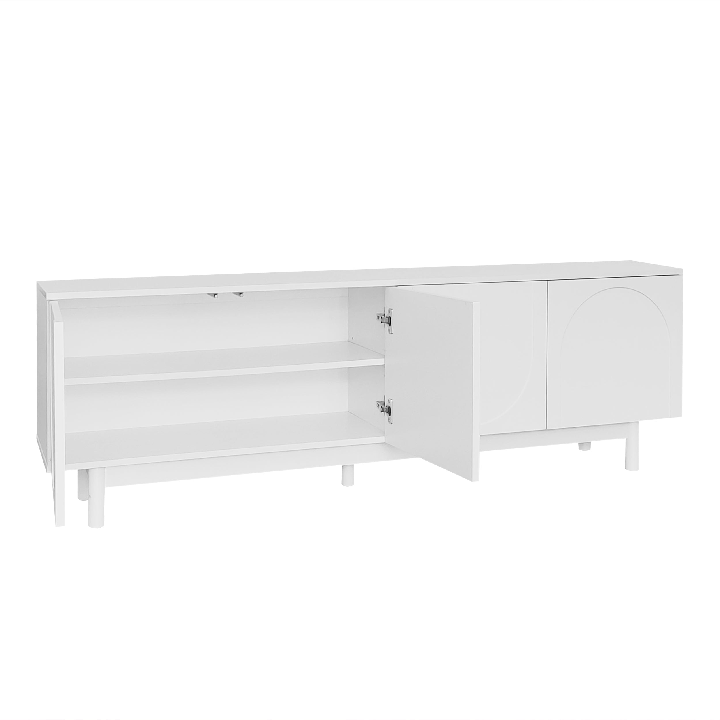 Logidon Lightweight lowboard TV furniture in luxury style white 175 cm