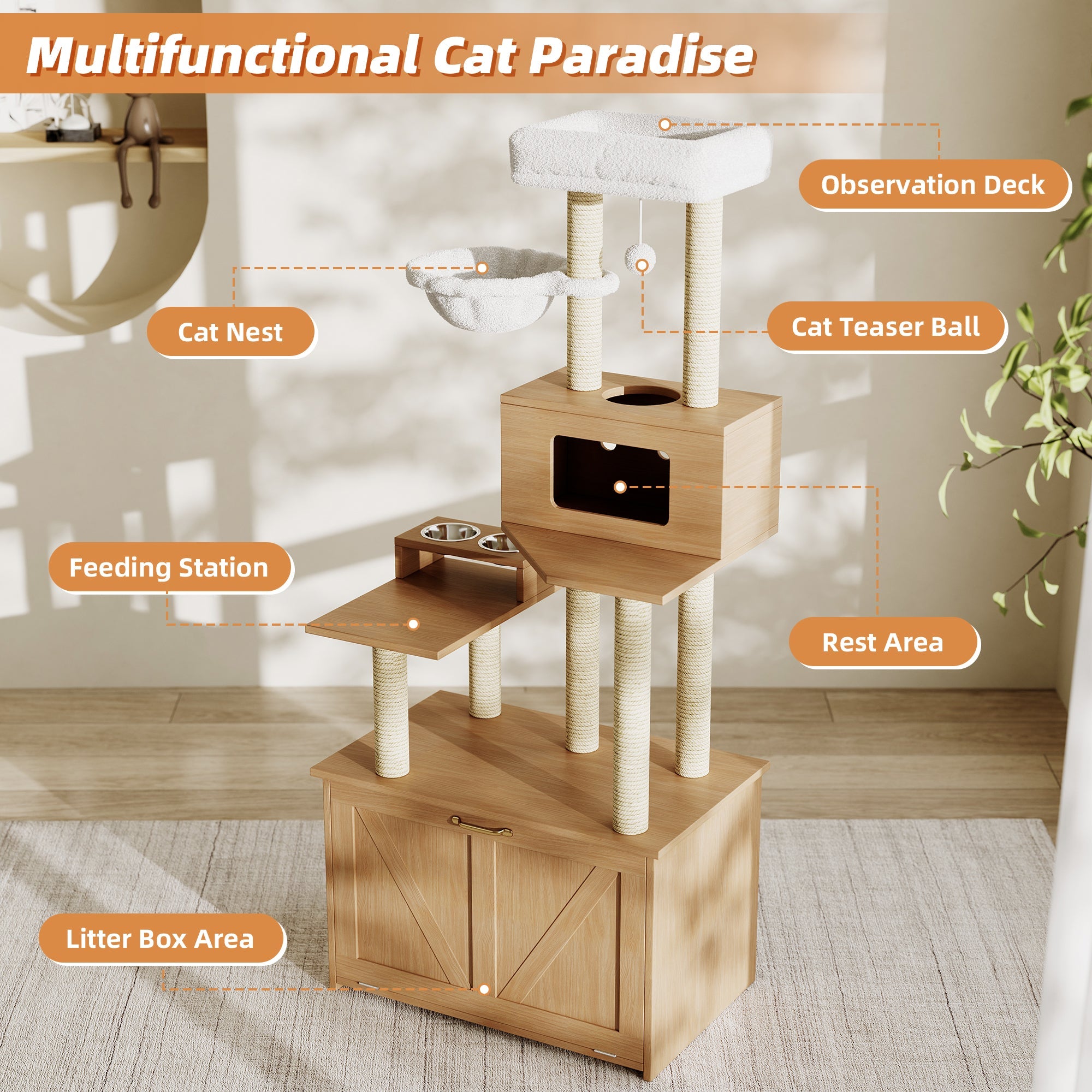 Logidon kattentoren AllinOne kattenmeubel 80x50x173 cm