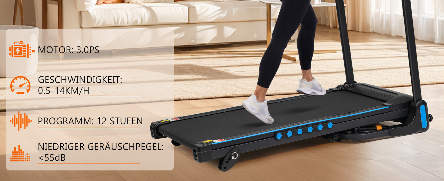 Logidon loopband voor thuis opvouwbare 14 km/u hartslagmeter
