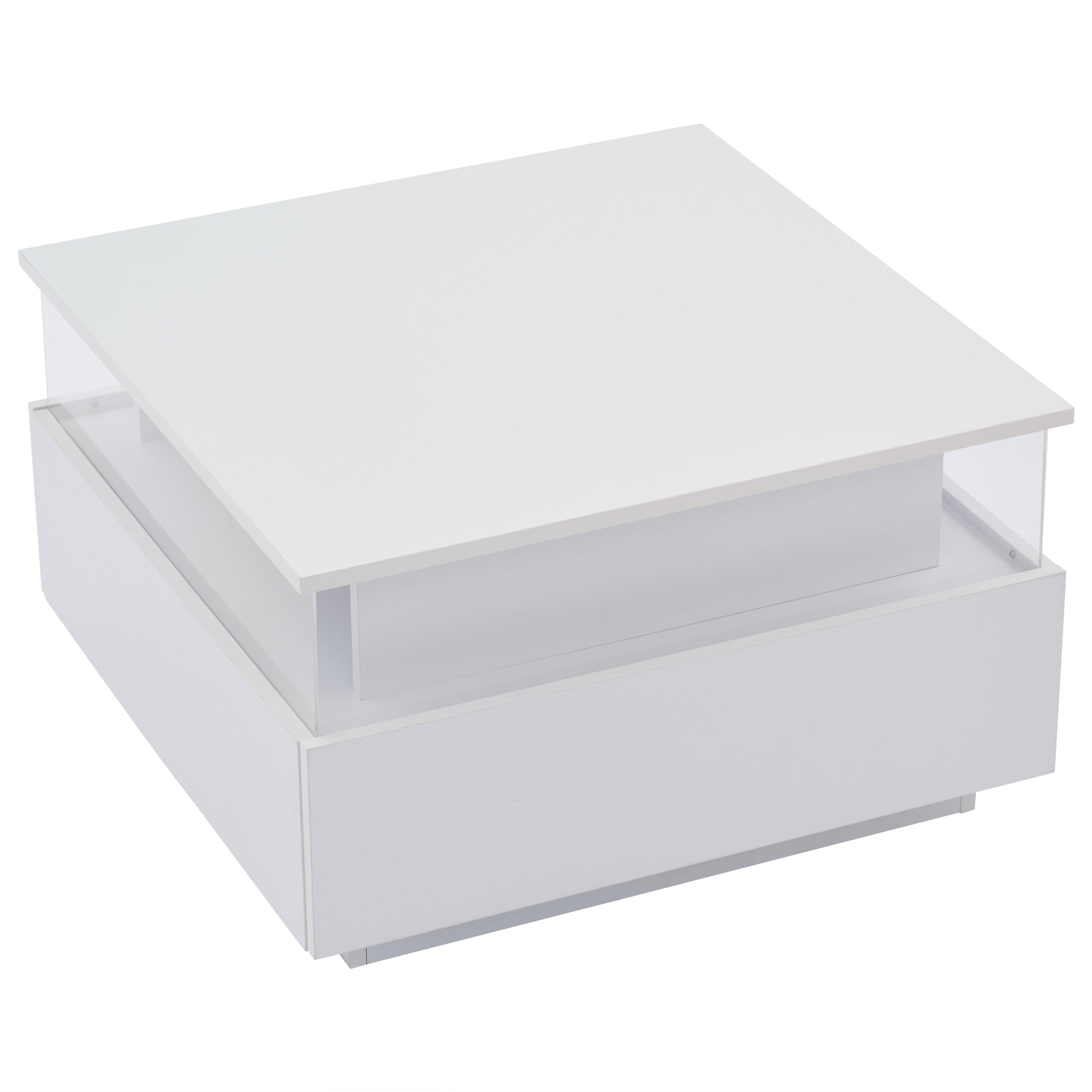 Logidon witte hoogglans salontafel 70x70x41 cm met LED-verlichting