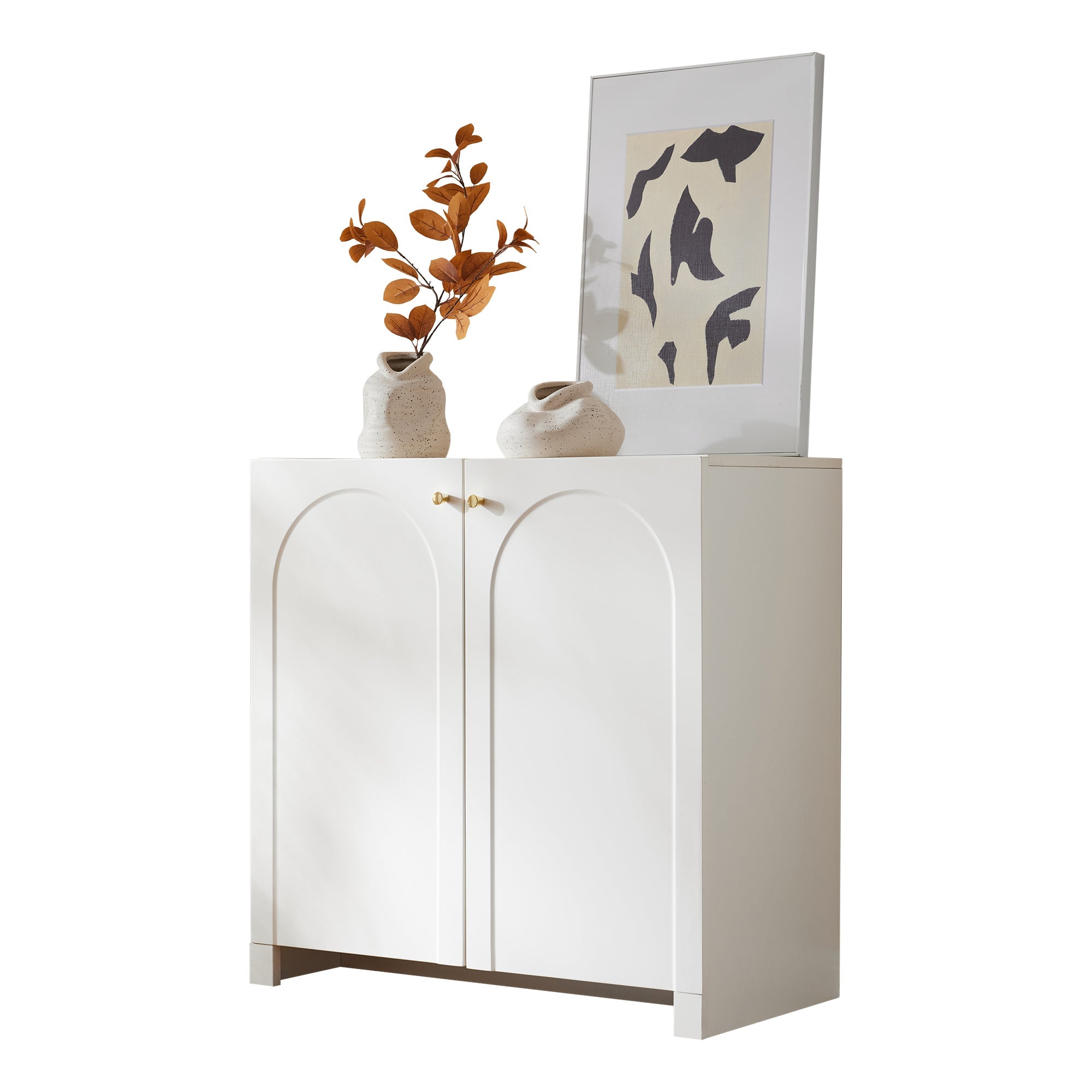 Logidon sideboard cream white 80x40x80 cm two doors highboard
