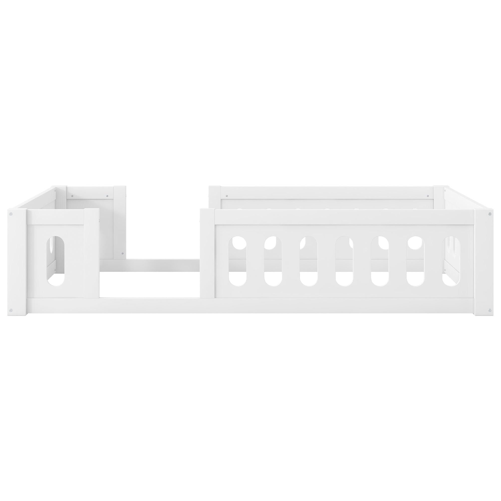 Logidon Houten Platformbed 90x200 Met Reling Wit