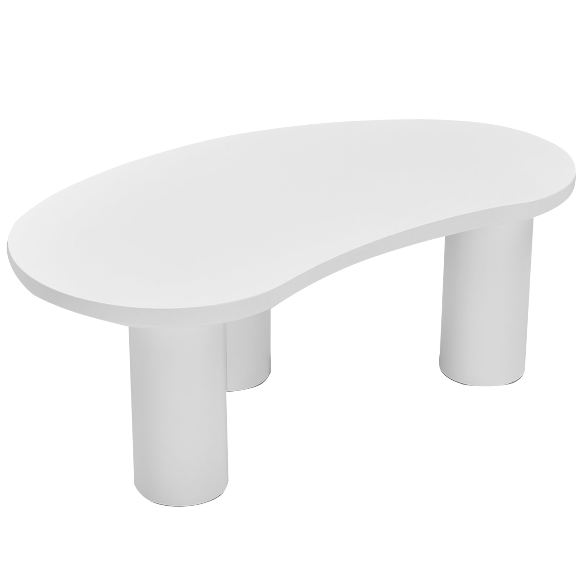 Logidon Witte halve maan salontafel 107x57x40,5 cm MDF en PVC