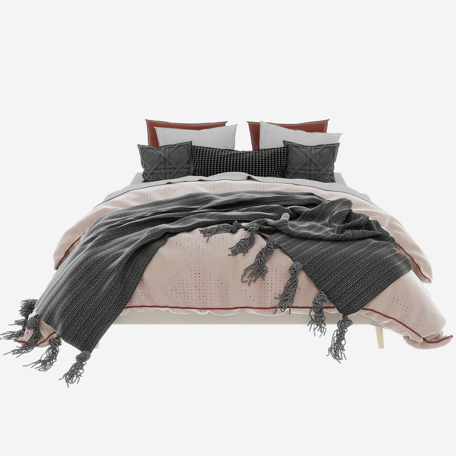 Logidon Modern Minimalistisch Bedframe 160x200 Beige Nederlands Fluweel