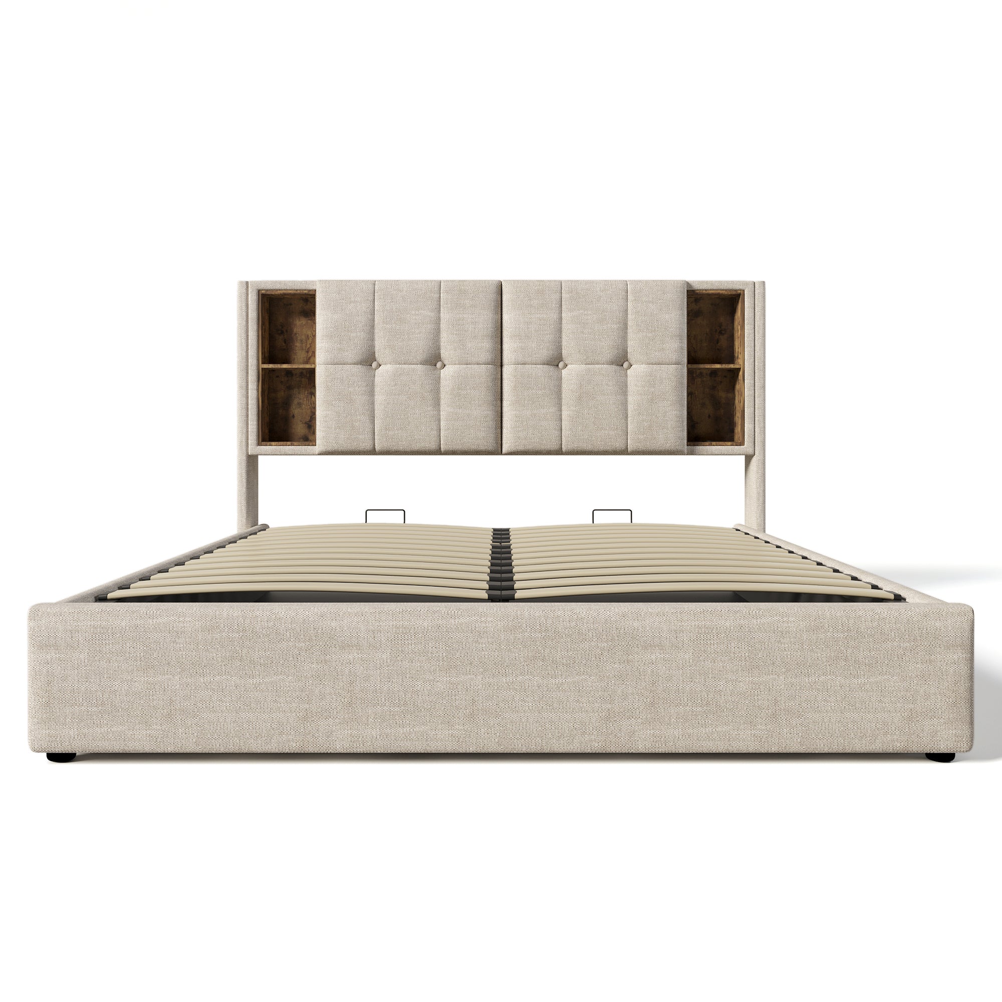 Logidon tweepersoonsbed 140x200 met draadloos opladen USB-C opbergruimte