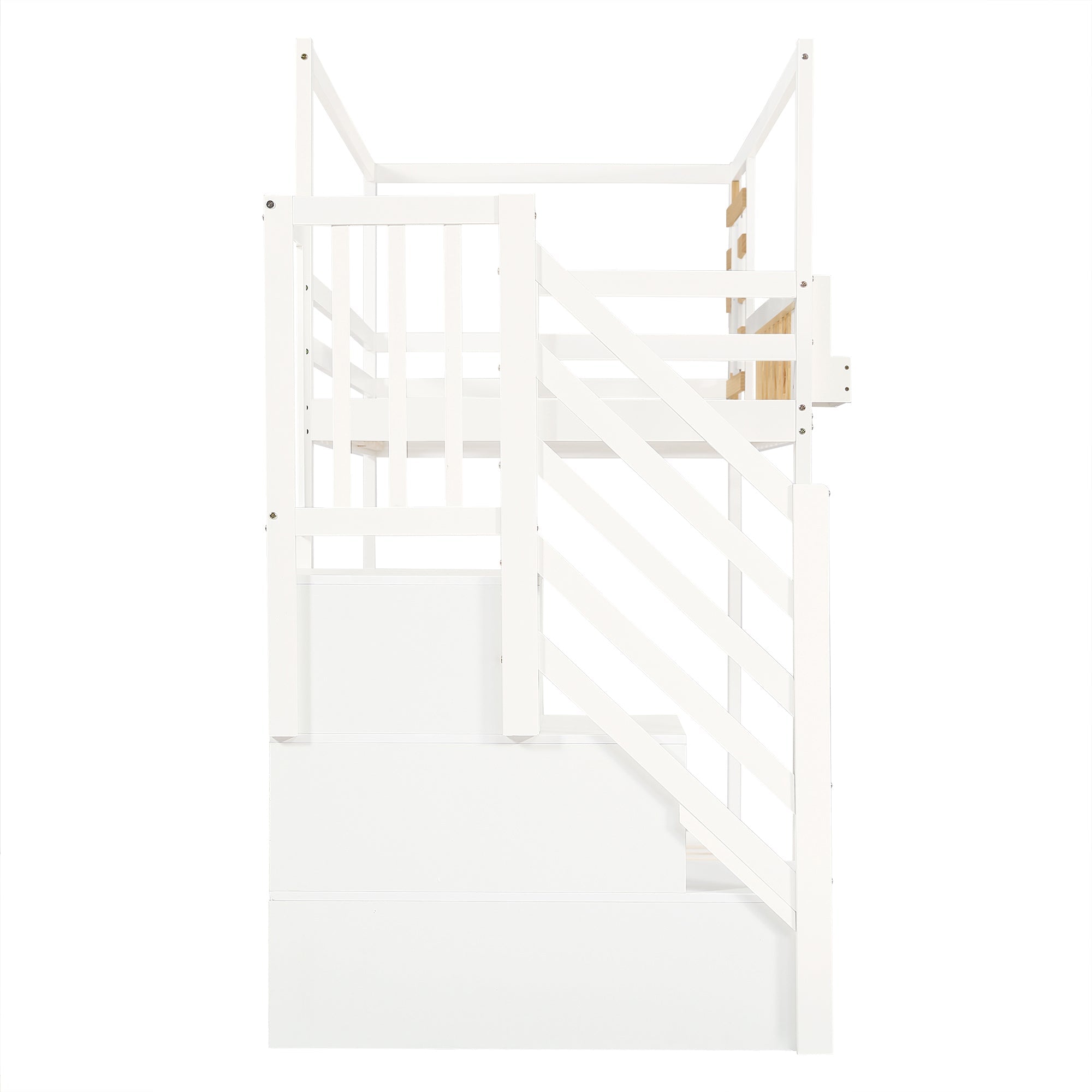 Logidon stapelbed 90x200 cm wit met trapraam en plankenkast