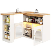 Logidon Uitschuifbare bartafel met opbergruimte 138-193 cm wit