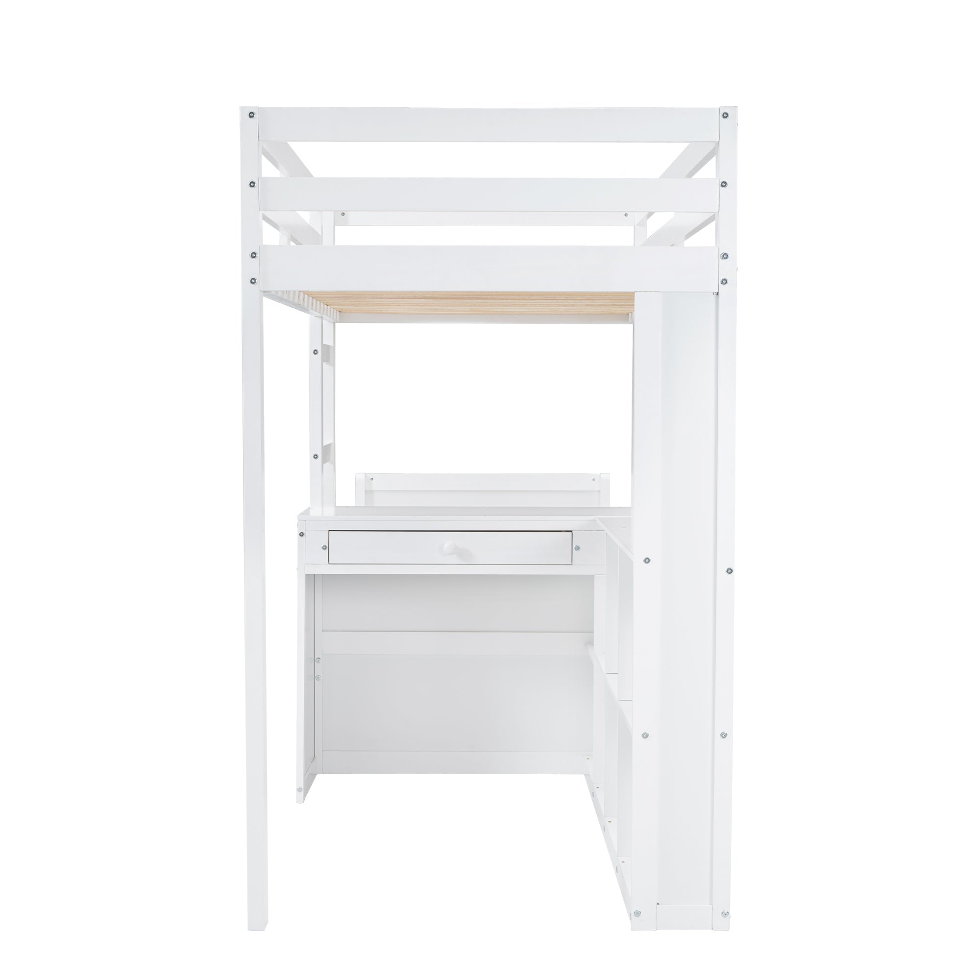 Logidon stapelbed 90x200 cm witte drietrapsladder met bureau