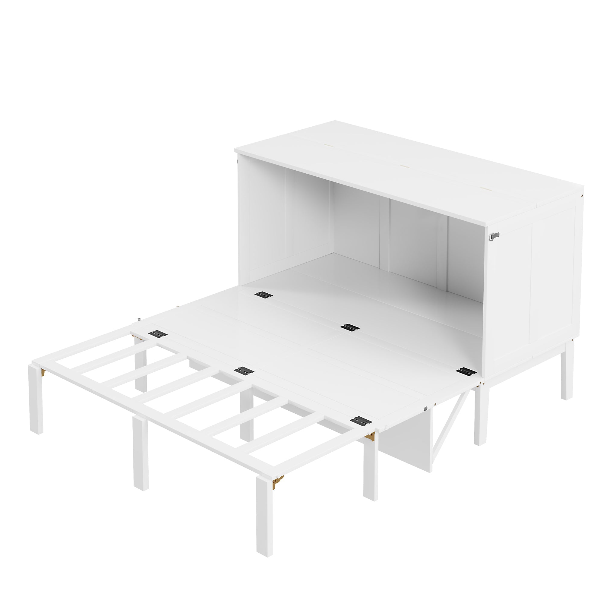 Logidon Murphy Bed 140x200 cm Verticaal Opklapbed met lattenbodem Wit
