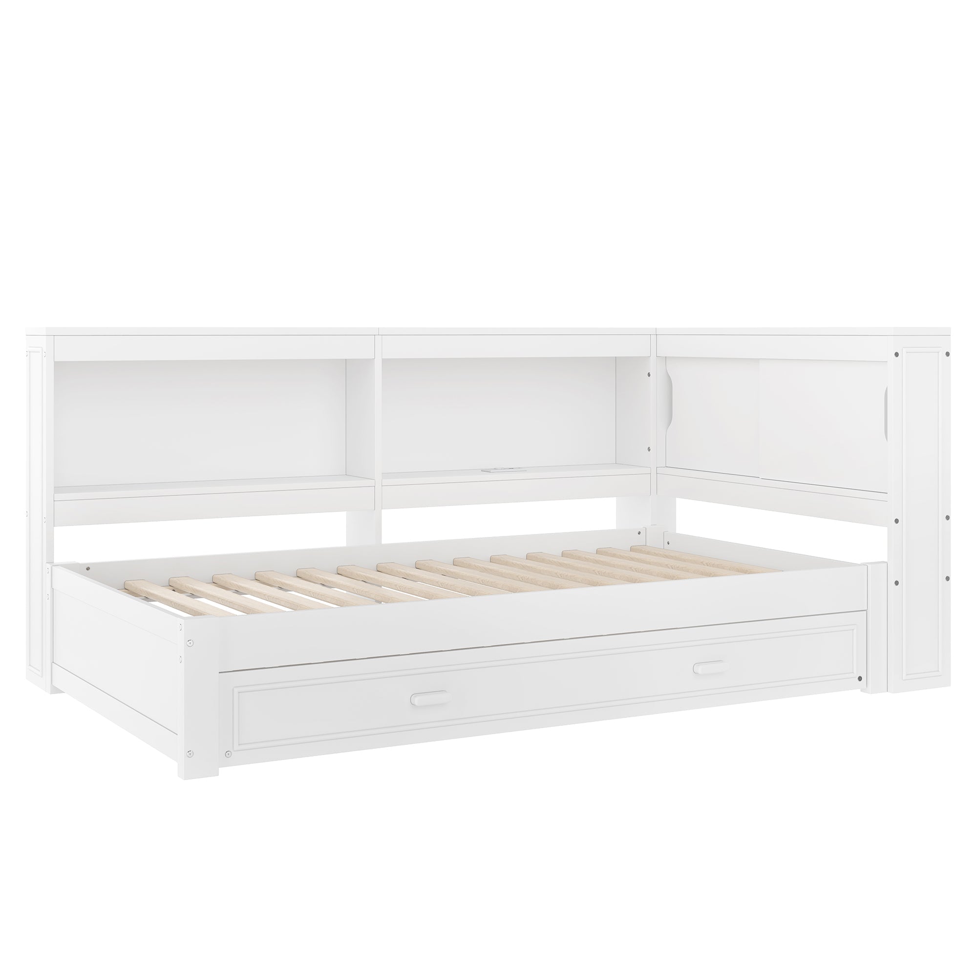 Logidon Dagbed 90x200 cm Wit Uitschuifbed Slaapbank USB LED