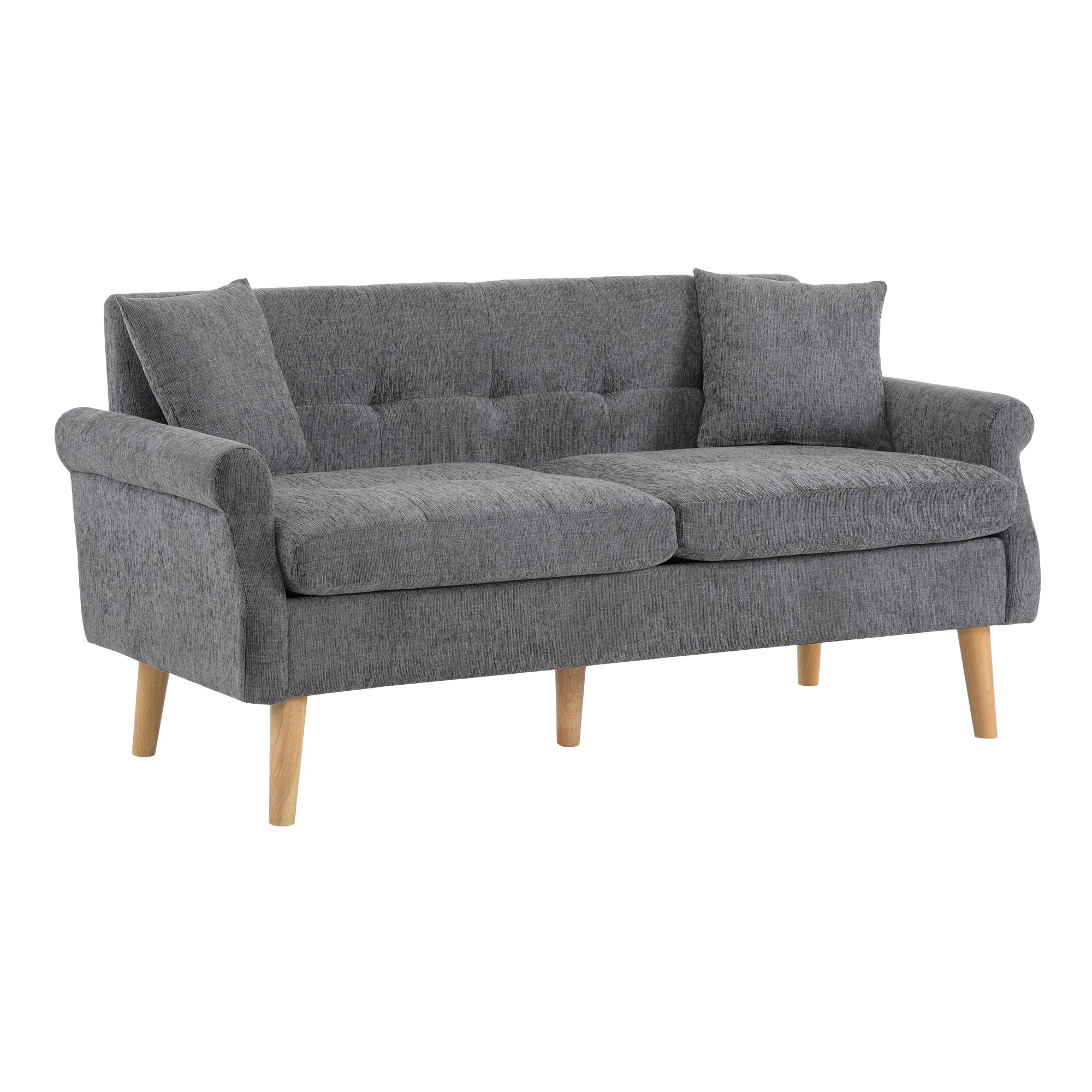 Logidon Modern Design Bank Grijze Chenille Stof 2 Zits 162 cm