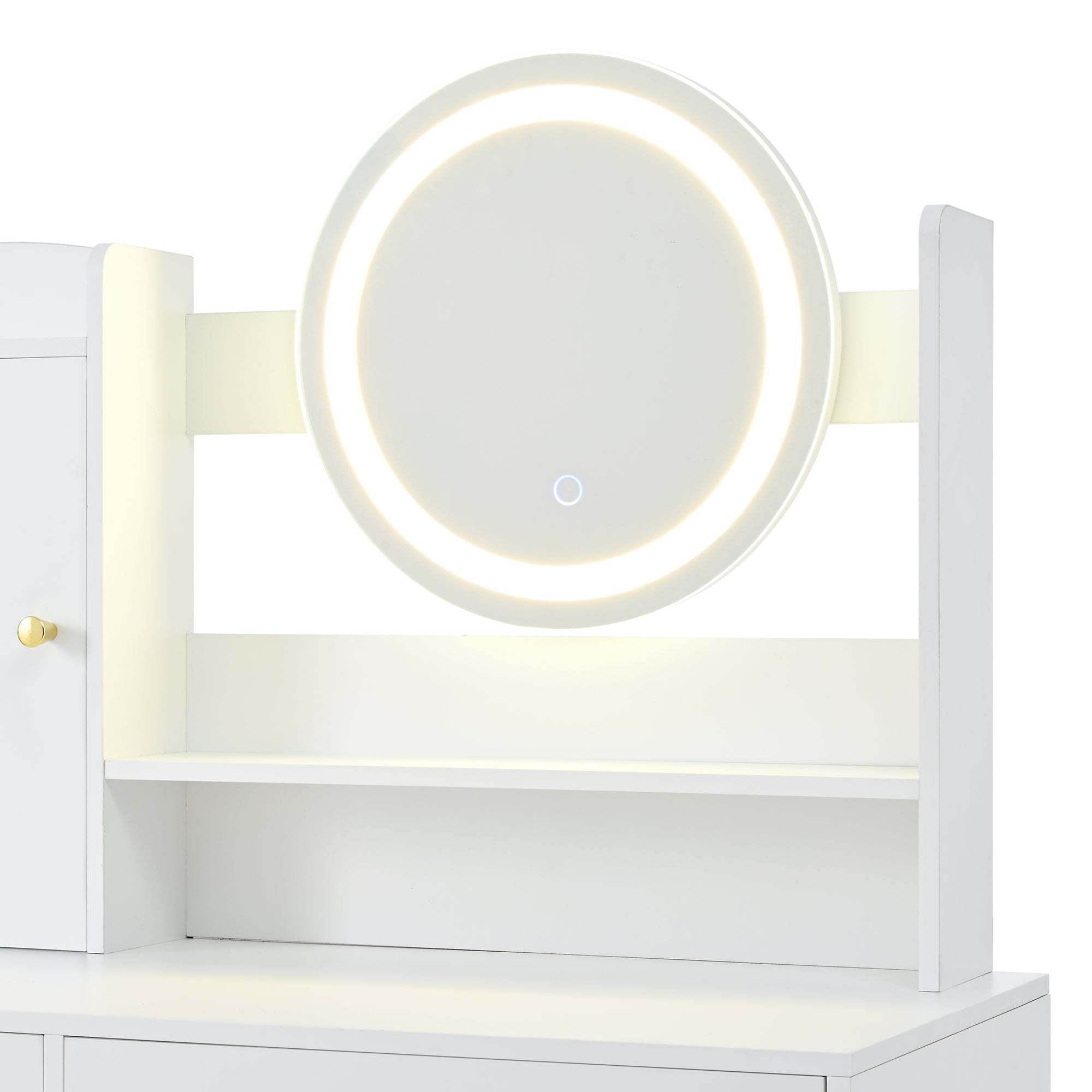Logidon Grote Kaptafel Dimbaar LED Verlichting Wit 90x40x132 cm