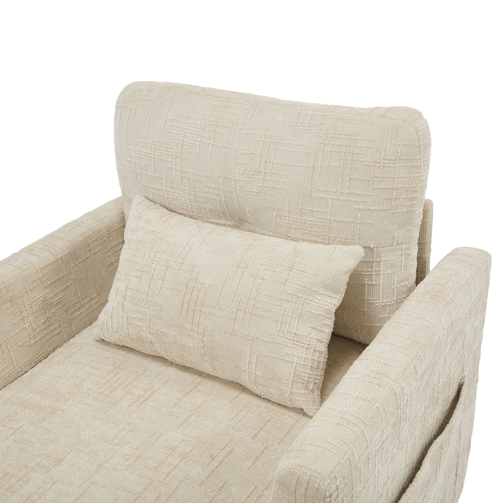 Logidon loungerstoel beige chenille met verstelbare rugleuning