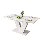Logidon Uitschuifbare eettafel Wit MDF 160 80 Verdikt blad