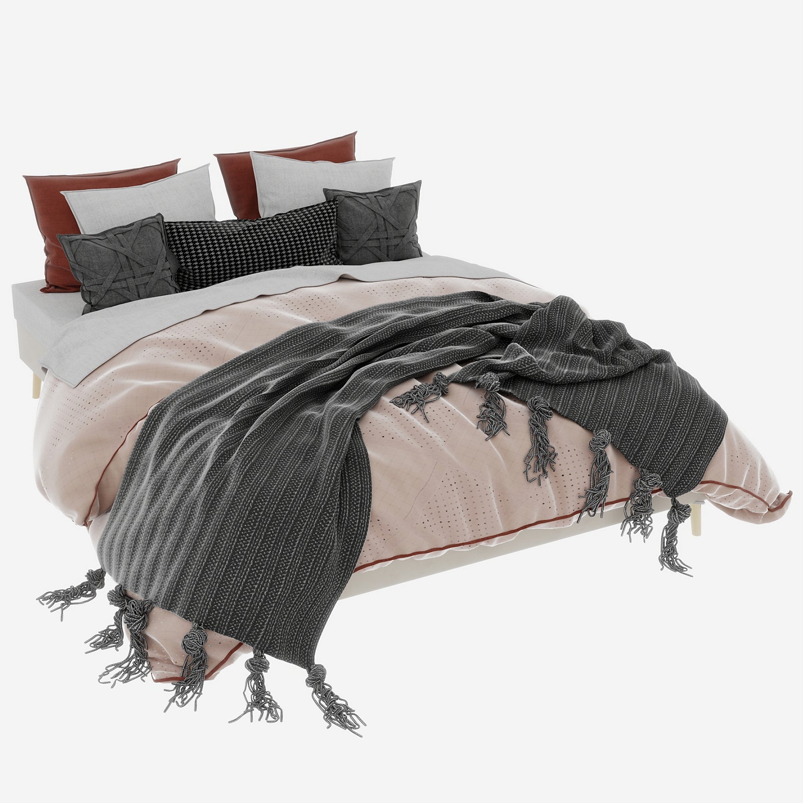 Logidon Modern Minimalistisch Bedframe 160x200 Beige Nederlands Fluweel