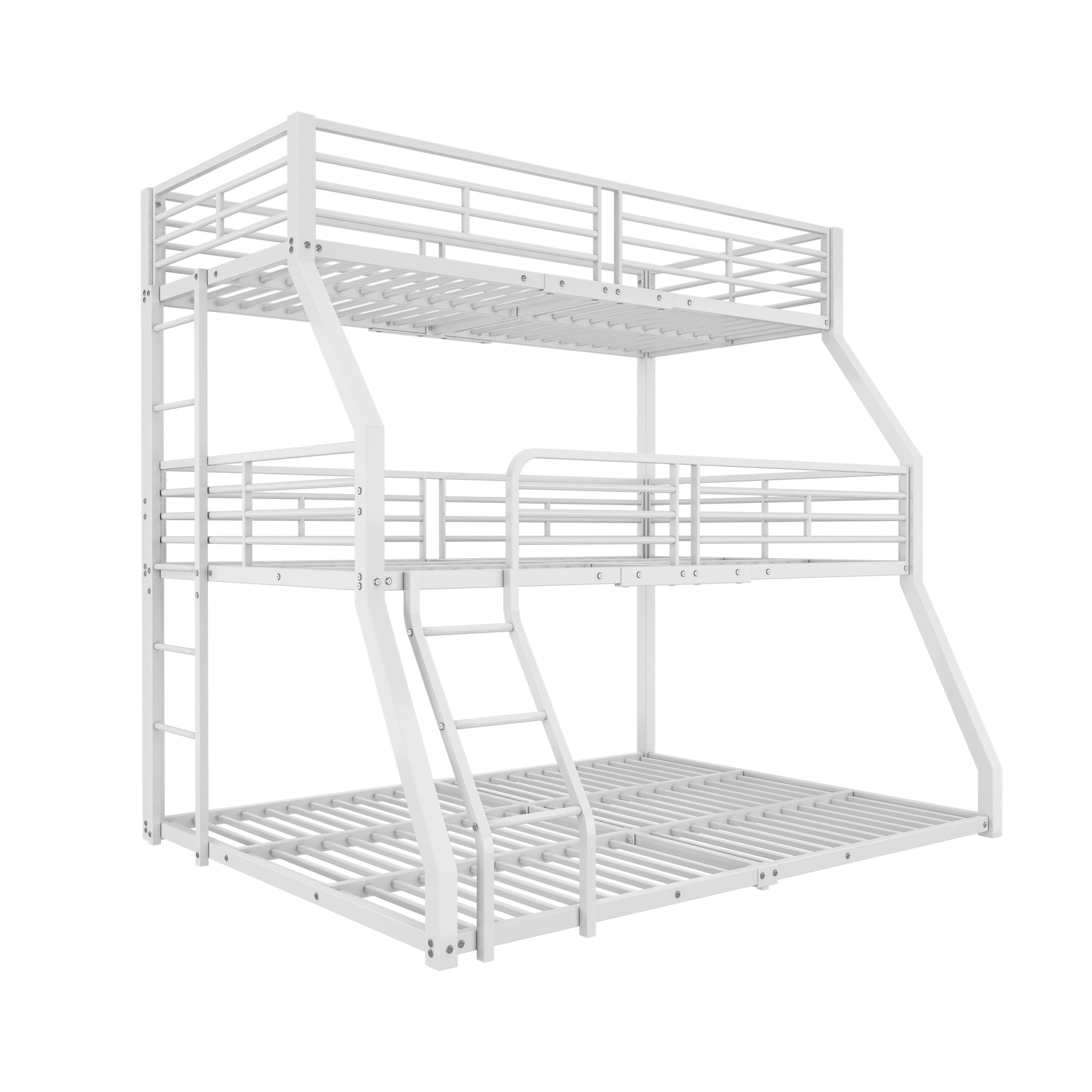 Logidon stapelbed 90x200 cm driedubbel metalen bedframe wit