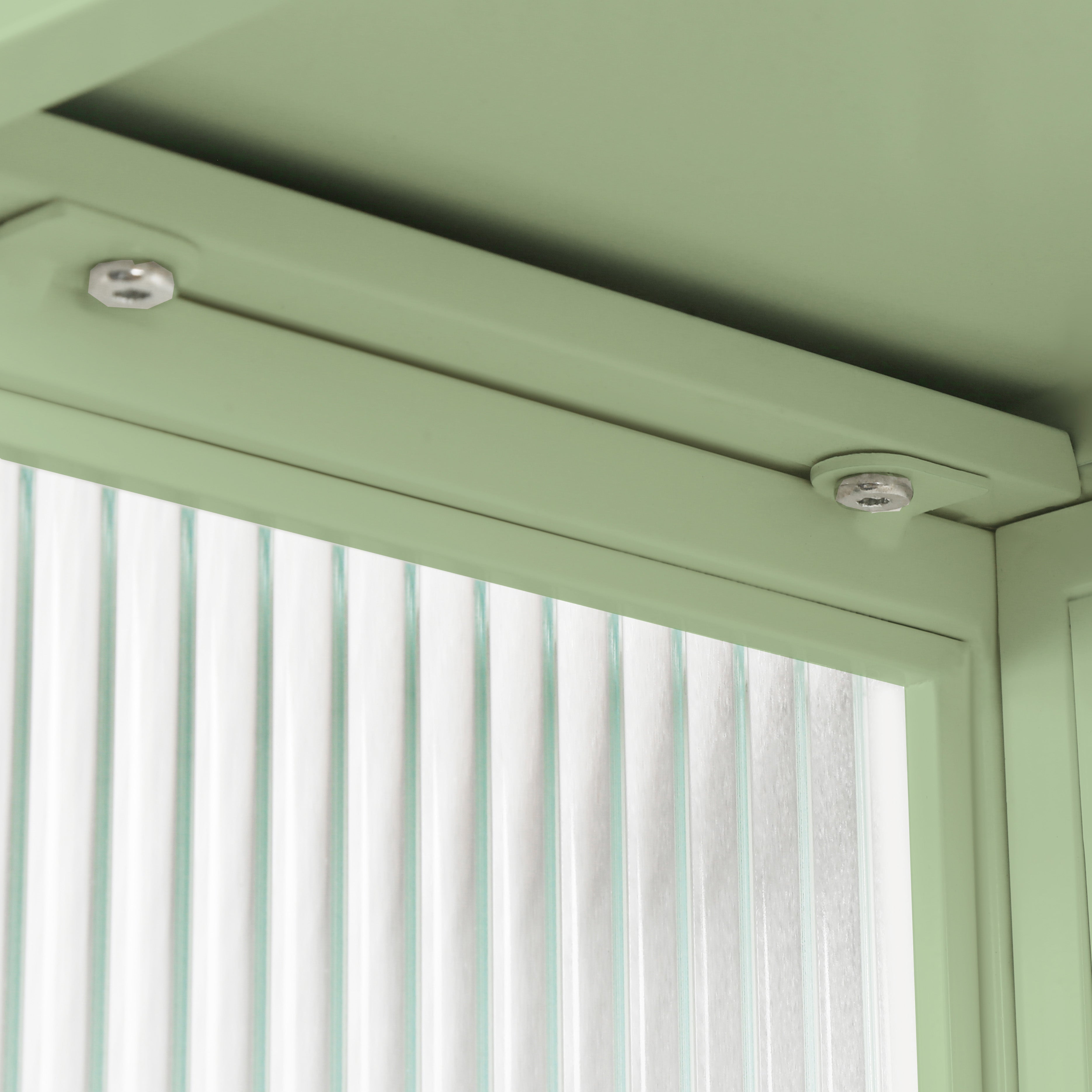 Logidon 60 cm glazen wandvitrinekast groen, tweedeurskast met planken