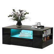 Logidon Moderne Salontafel Lades Zwart 95 x 53 x 37 cm