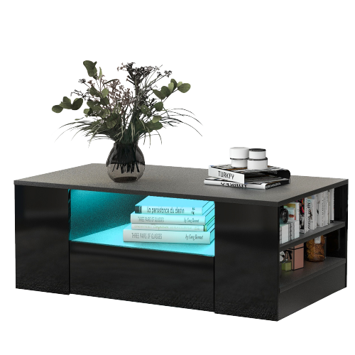 Logidon Moderne Salontafel Lades Zwart 95 x 53 x 37 cm