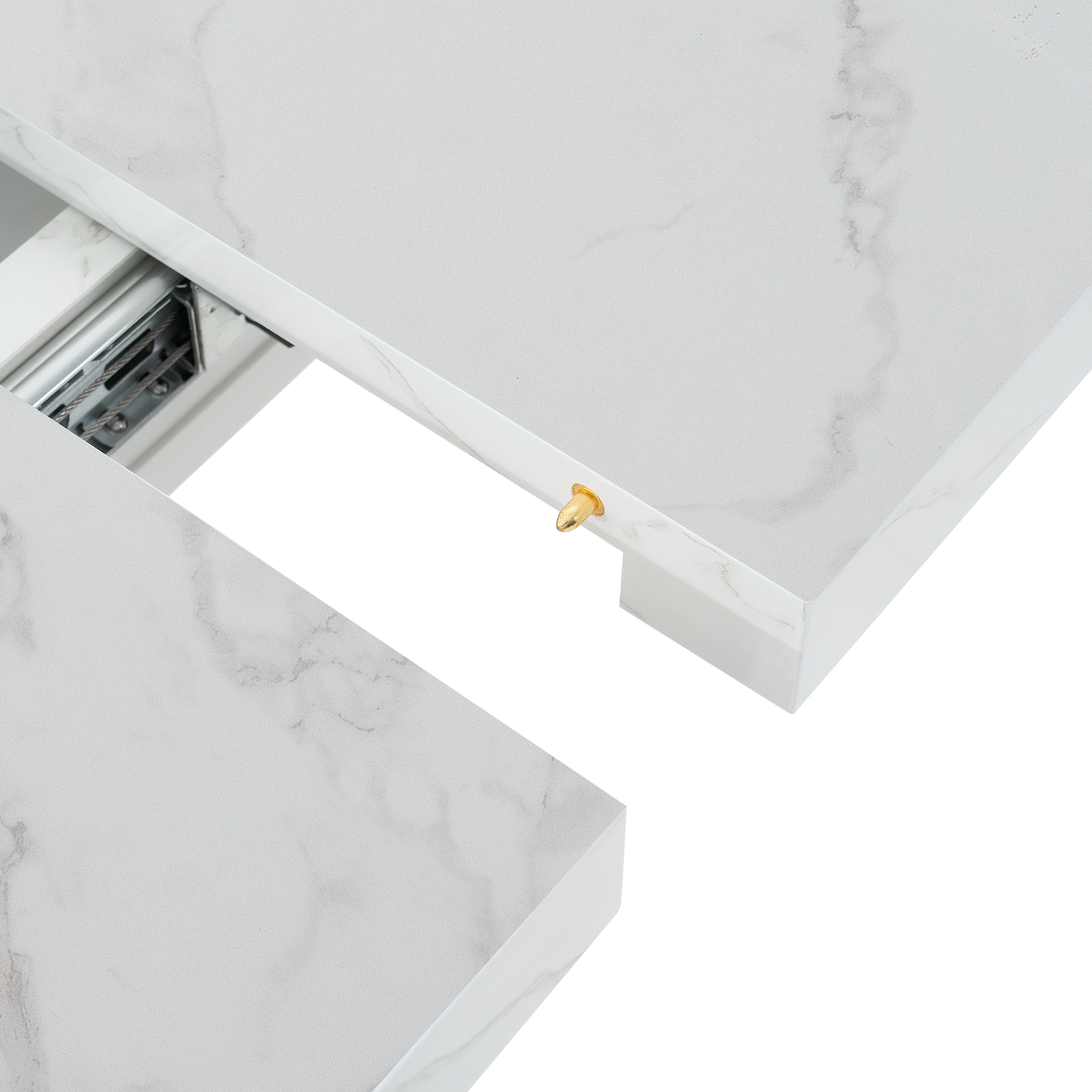 Logidon uitschuifbare eettafel 120-160 cm wit marmerlook X-frame