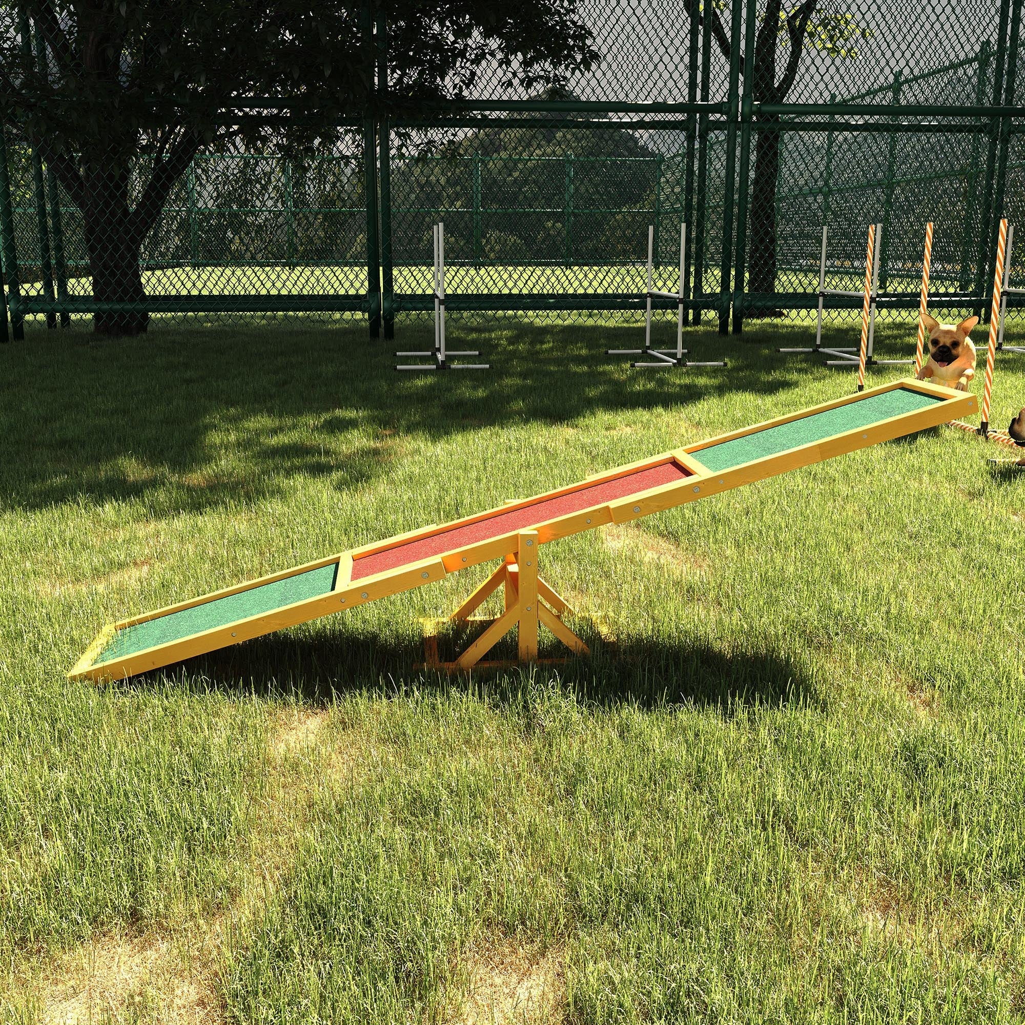 Logidon hondenwip agility-wip 180 x 30 x 30 cm natuurlijk hout