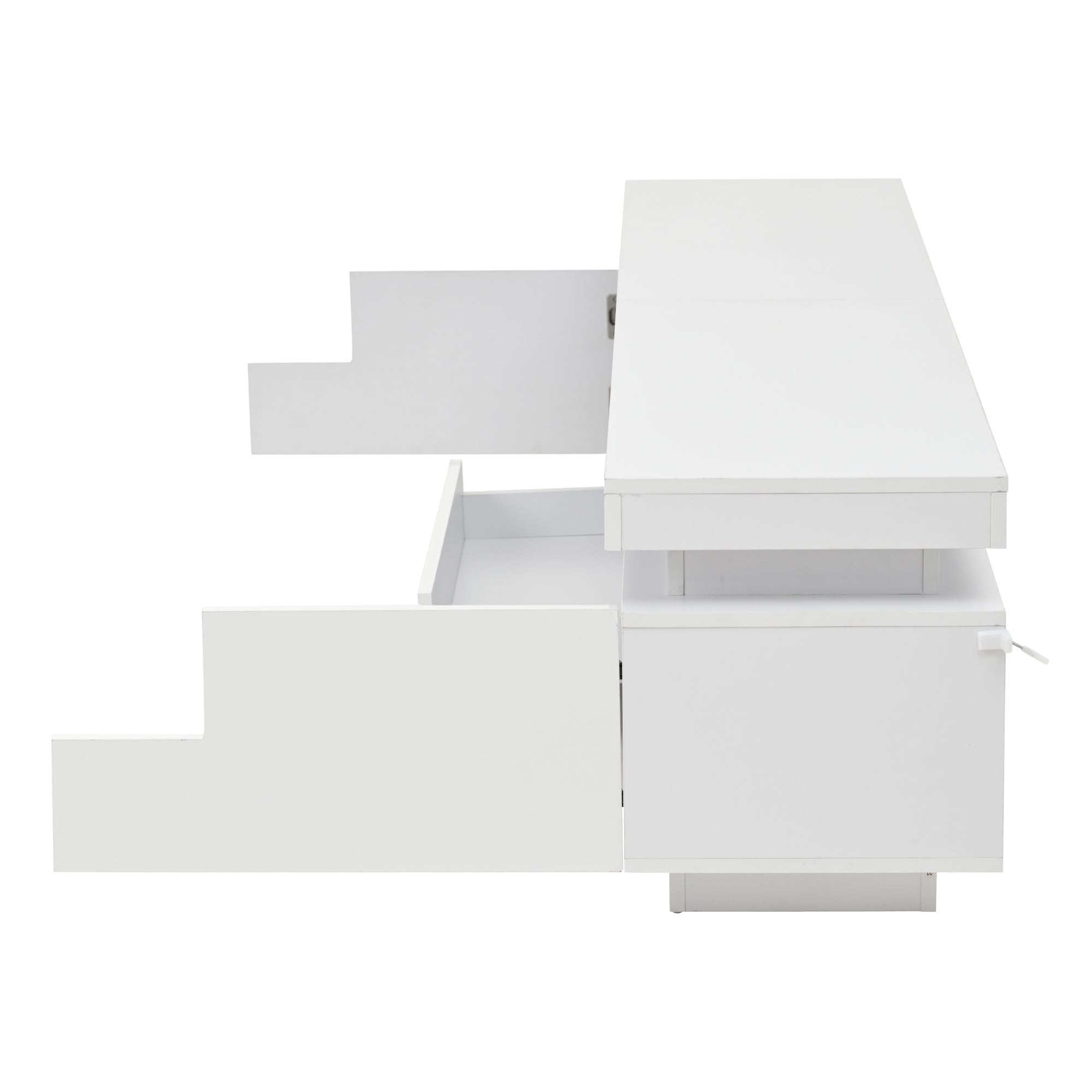 Logidon wit hoogglans LED lowboard 175x38x45 cm met 2 kasten