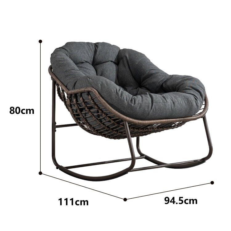 Logidon Outdoor Egg Chair Lichtgroen Grote Schommelstoel Dik Kussen