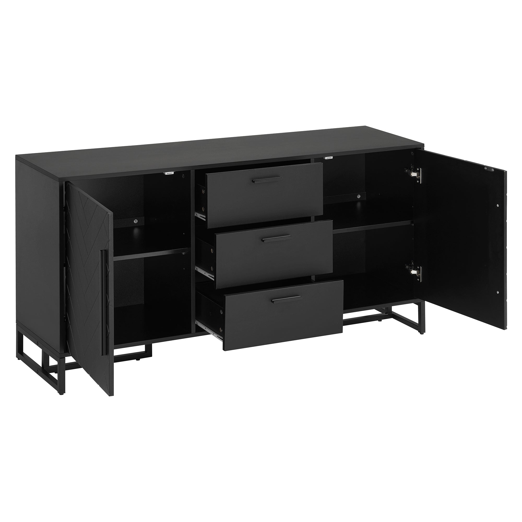Logidon dressoir met visgraatmotief, 2 deuren en 3 lades