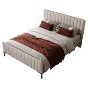 Logidon gestoffeerd bed 180x200 grijsbeige verstelbaar hoofdeinde
