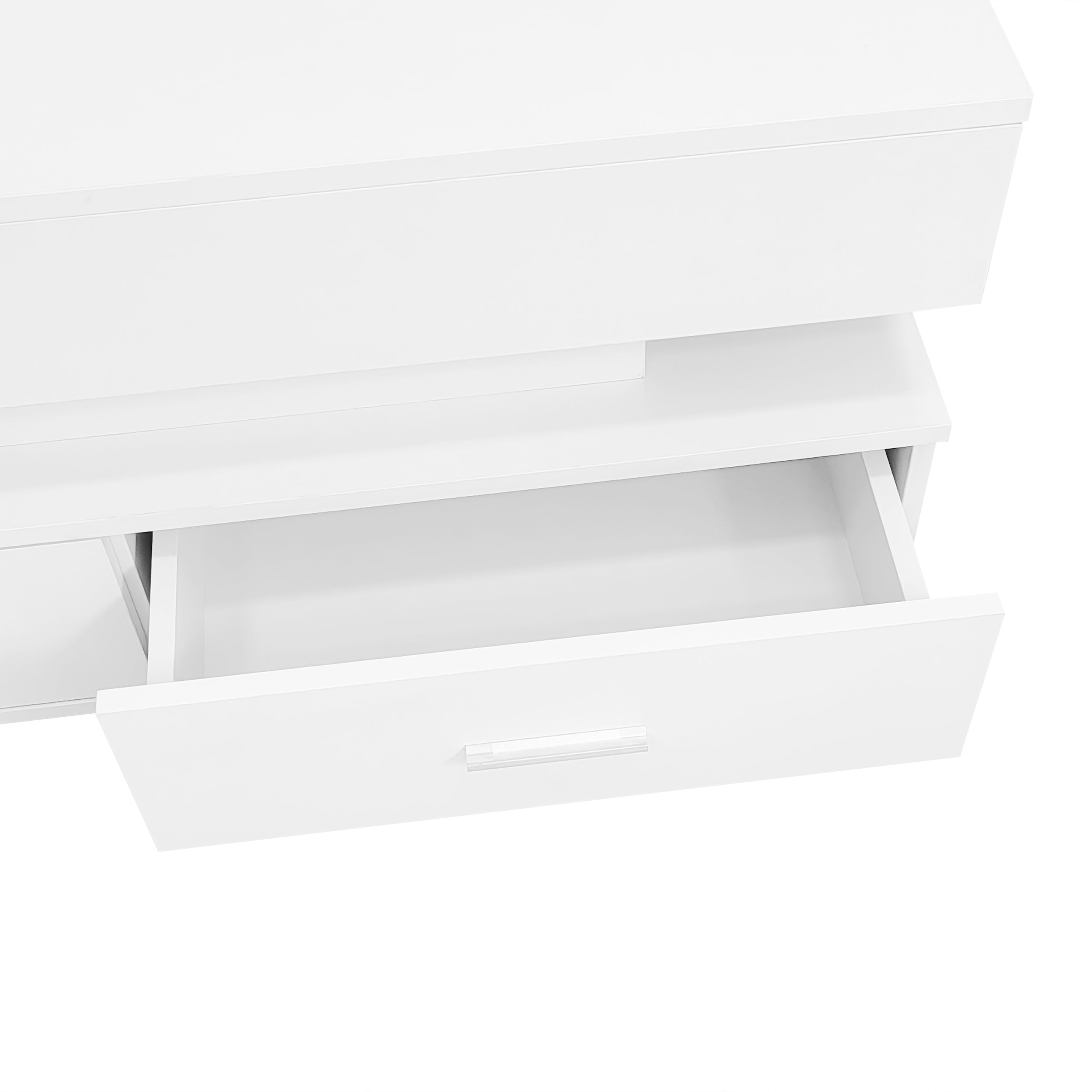 Logidon Hydraulisch in hoogte verstelbare salontafel 100x50x44 cm Wit LED