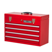 Logidon metal tool box red, 4 drawers, protective padding, lock