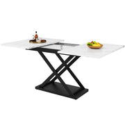 Logidon uitschuifbare eettafel 120-160 x 80 cm wit marmerlook