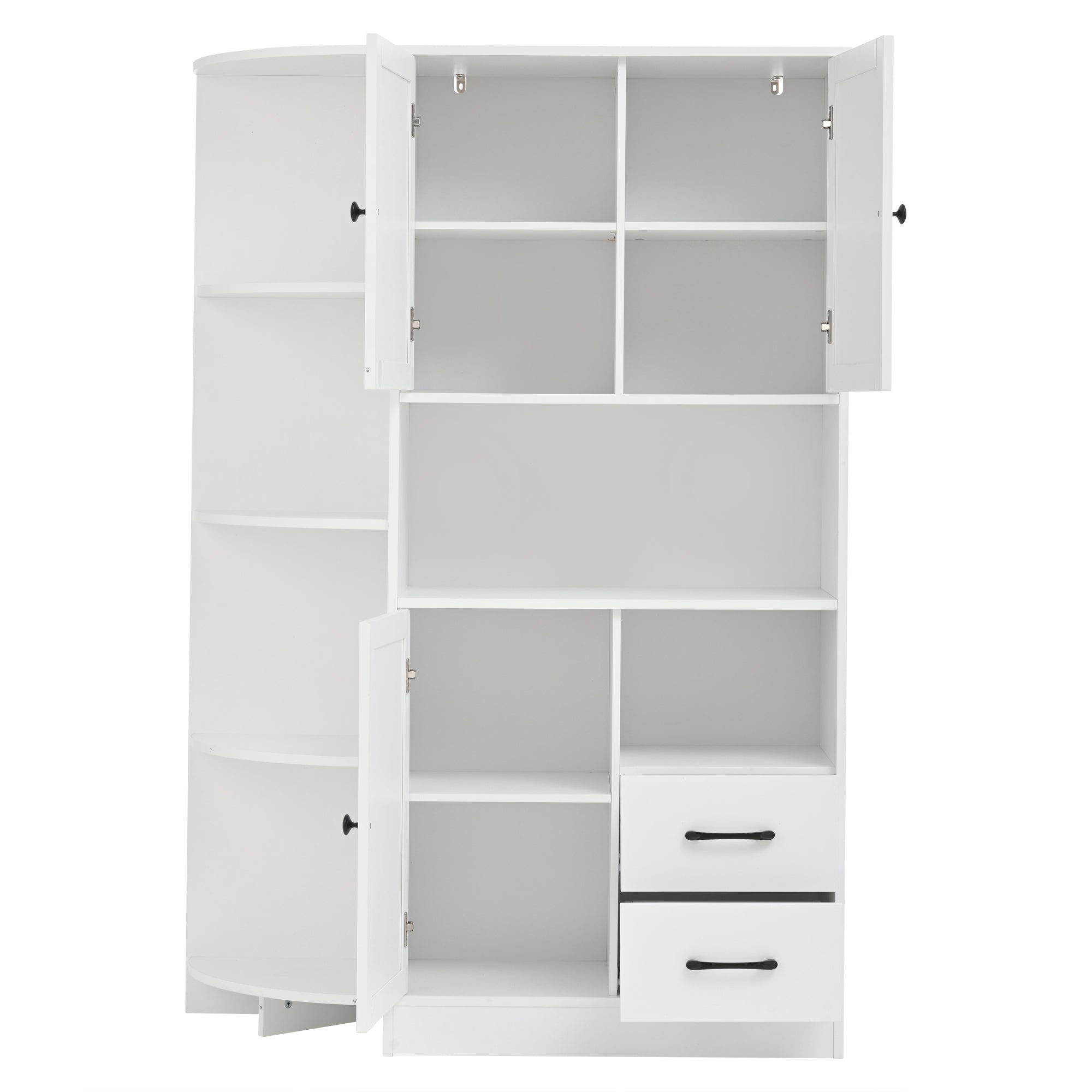 Logidon corner cabinet white 104x35x155 cm display cabinet 3 doors 2 drawers