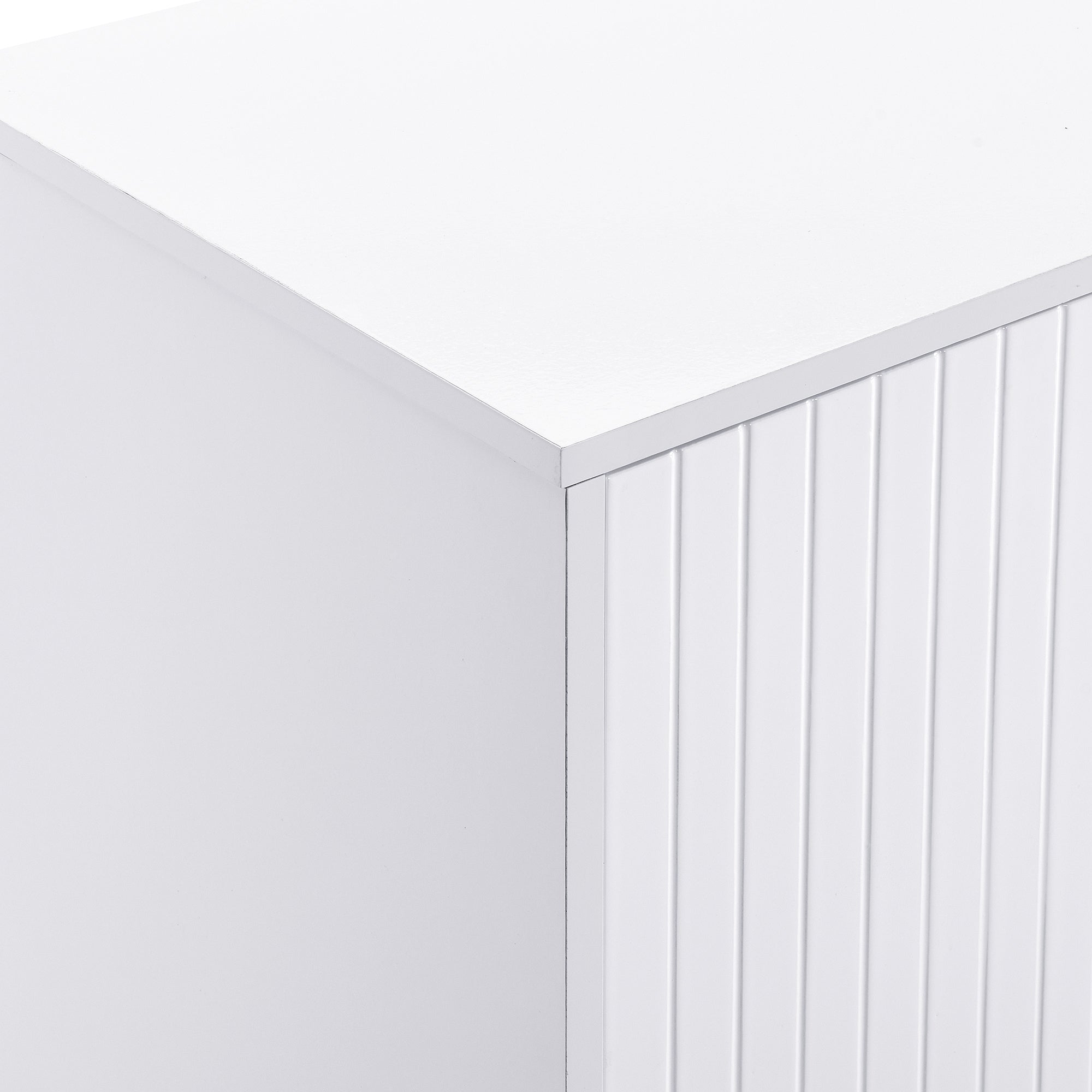 Logidon hoogglans dressoir wit 4 deuren geometrisch ontwerp 140x40x80