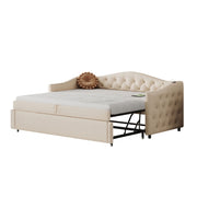 Logidon uitschuifbare slaapbank 90x200 beige met USB-poort