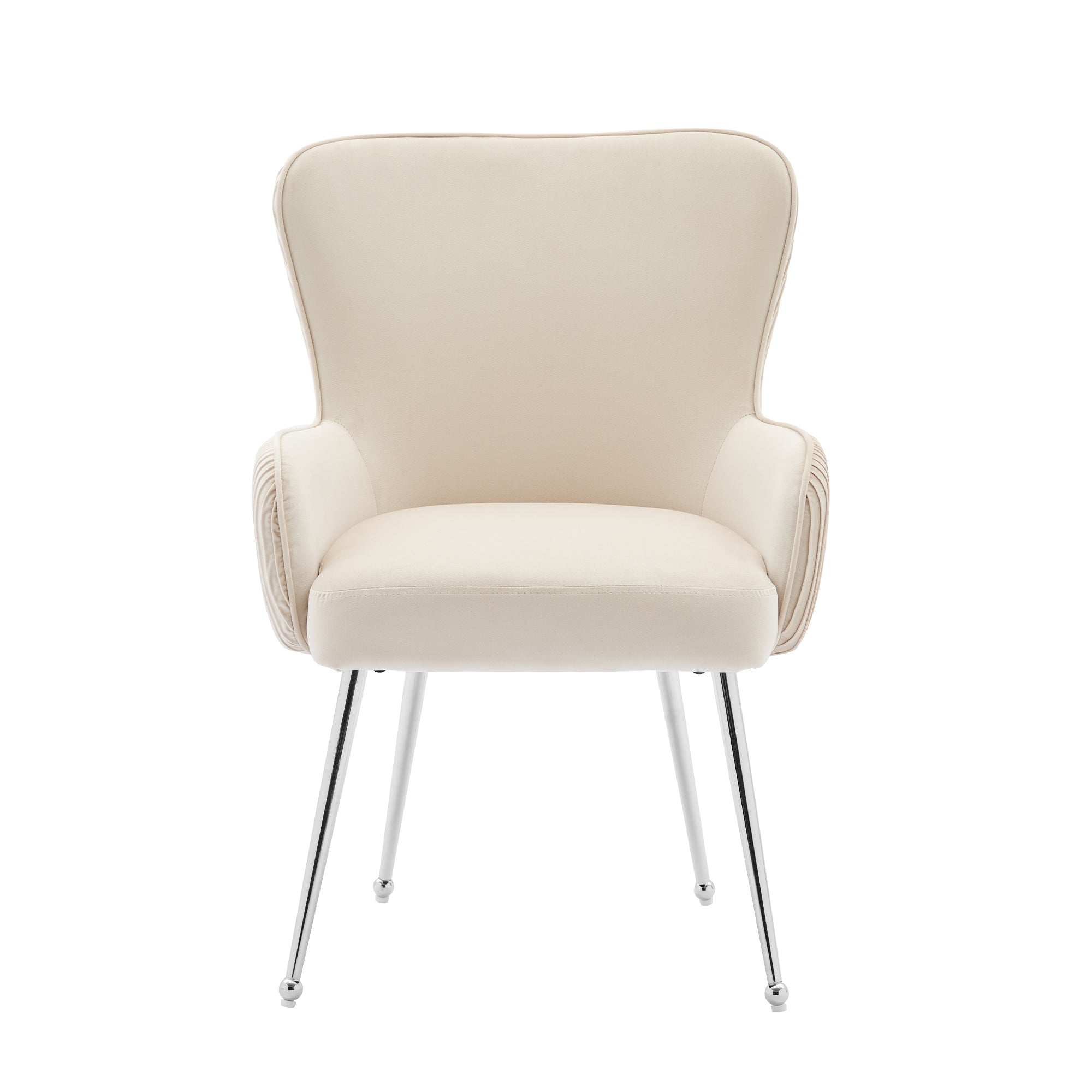 Logidon Velvet eetkamerstoel beige luxe set van vier met armleuningen