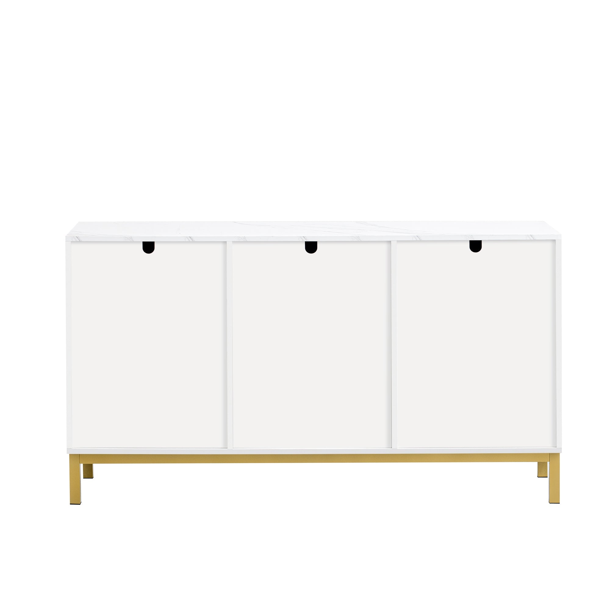 Logidon sideboard 3 doors with marble table top white 140 cm