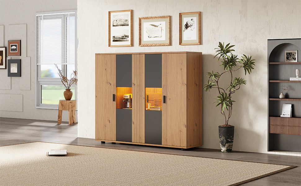 Logidon sideboard 140 x 35 x 113 cm Adjustable dividers 4 doors