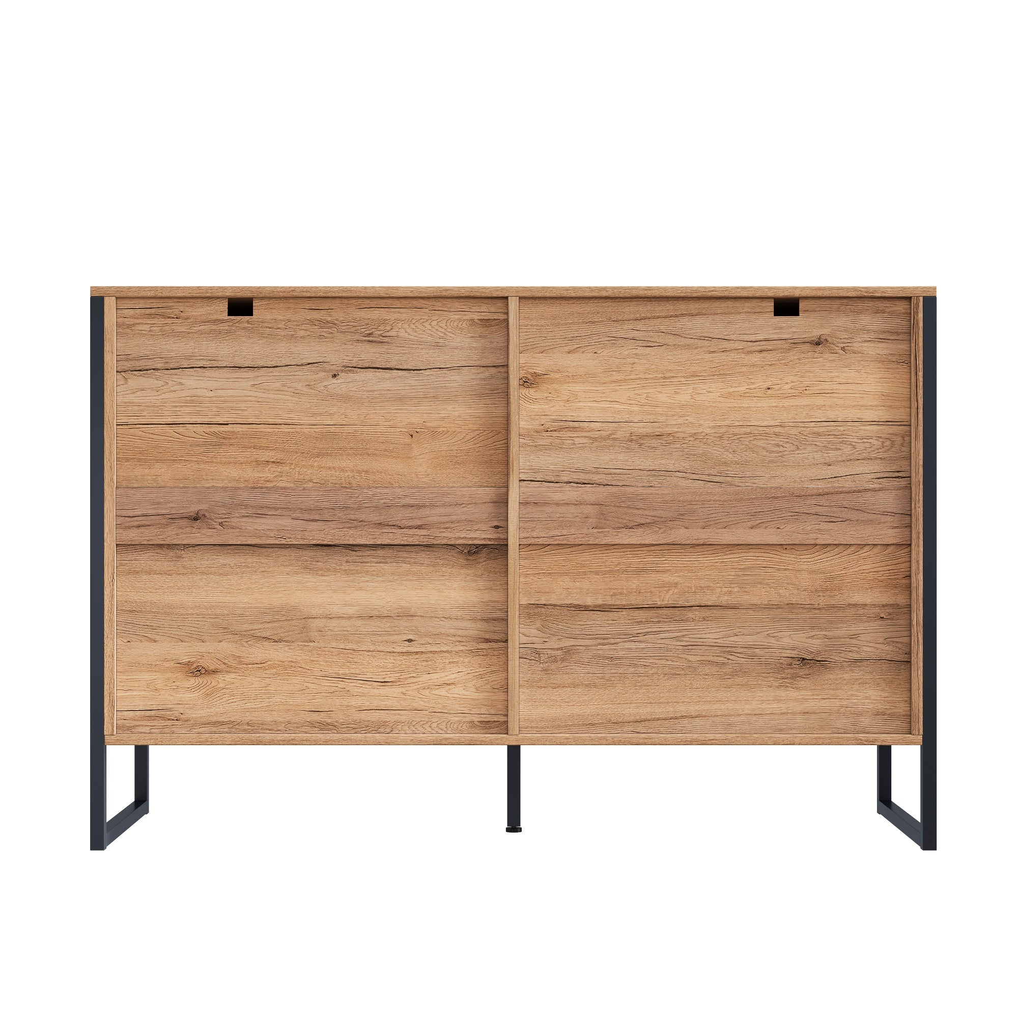 Logidon dressoir 120x40x80 zwart houtlook 6 lades
