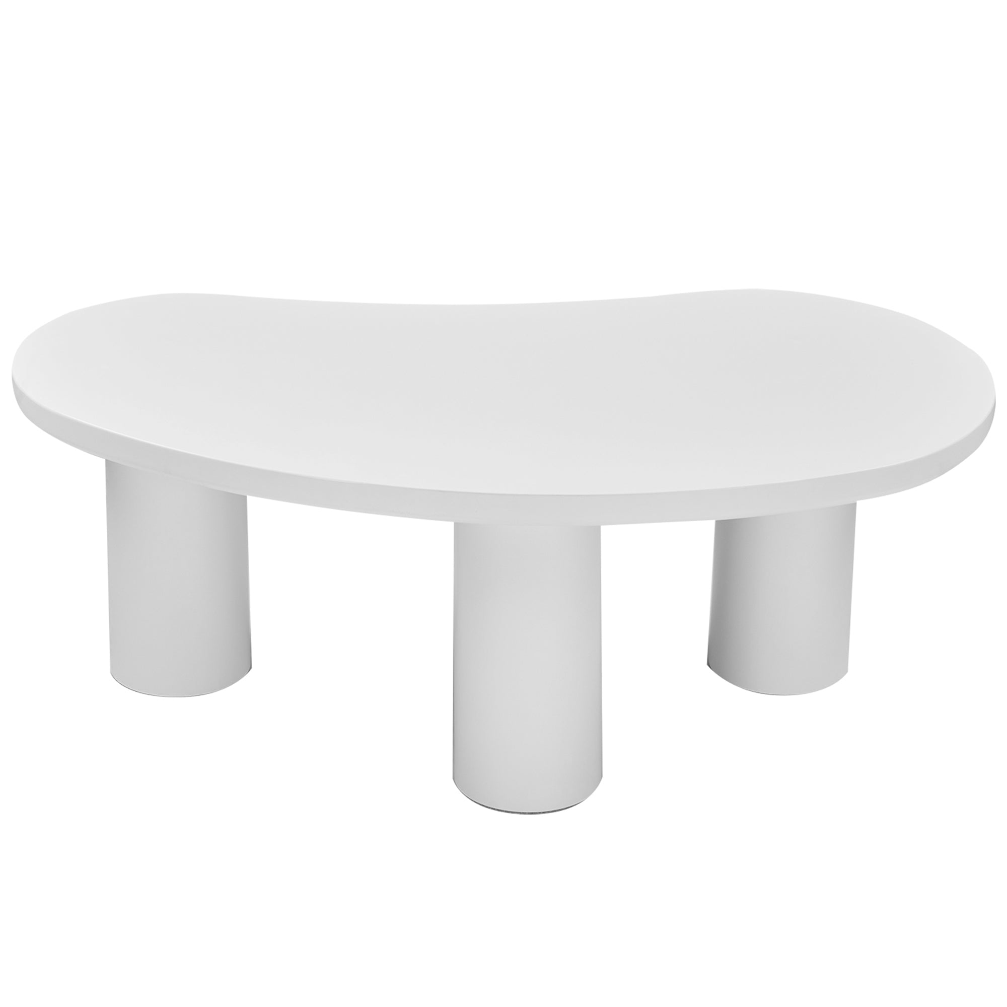 Logidon Witte halve maan salontafel 107x57x40,5 cm MDF en PVC