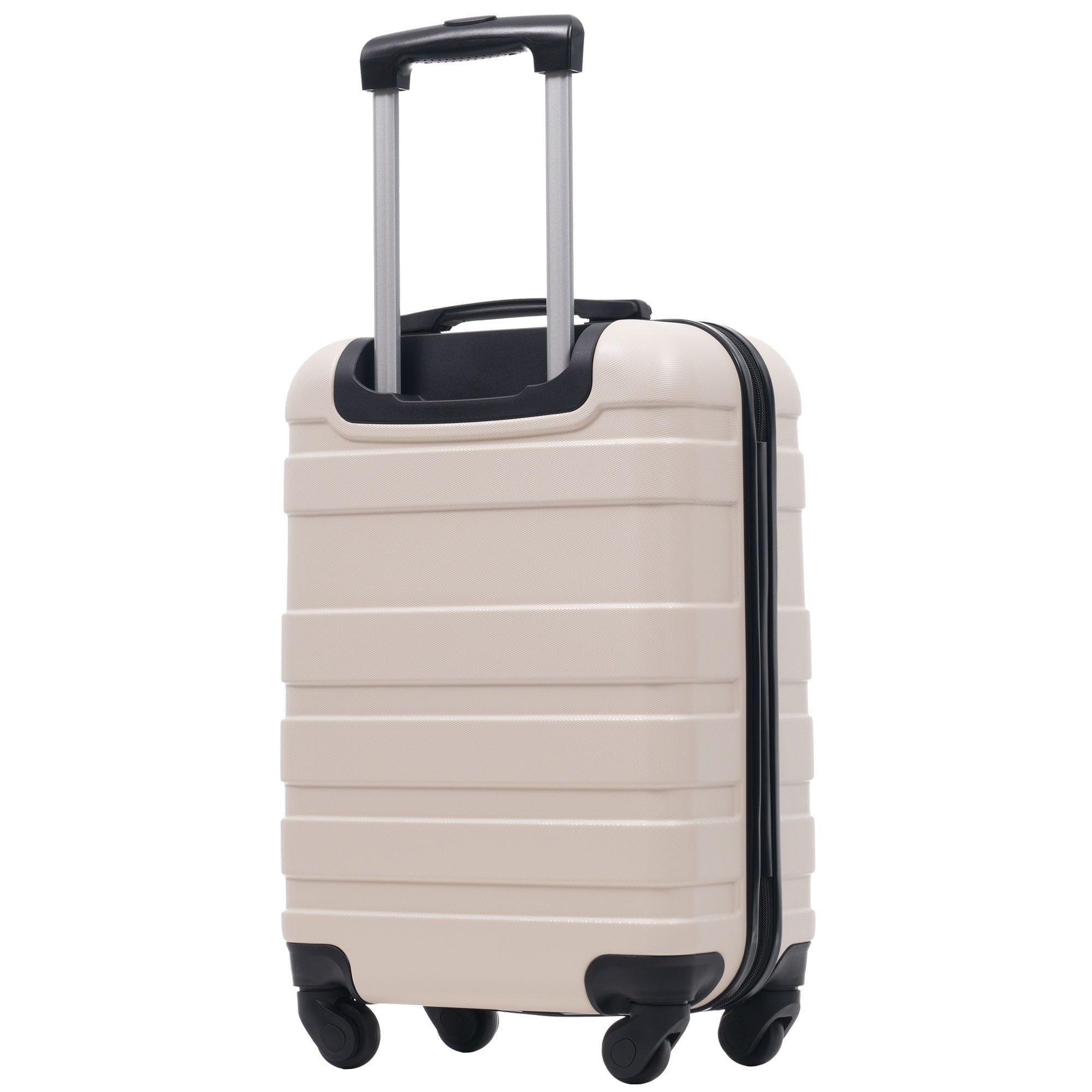 Logidon koffer met harde schaal beige vierwielige handbagage met TSA-slot