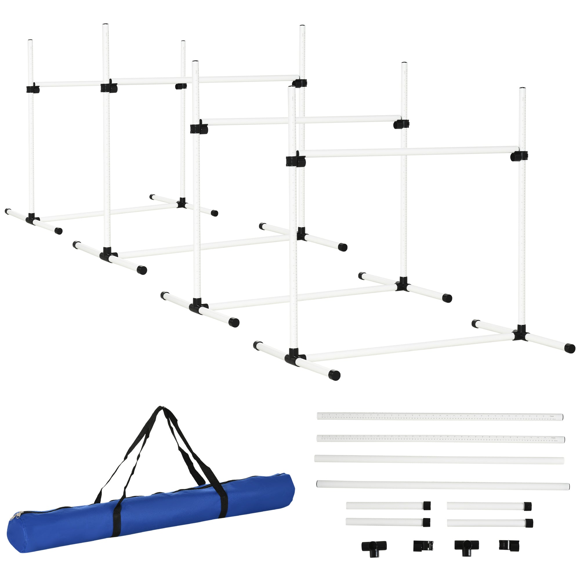 Logidon Agility Hordenset Hondentraining - 4 Horden Kunststof Wit