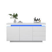 Logidon dressoir wit LED licht 140x35x72,5 cm 2 deuren 3 lades