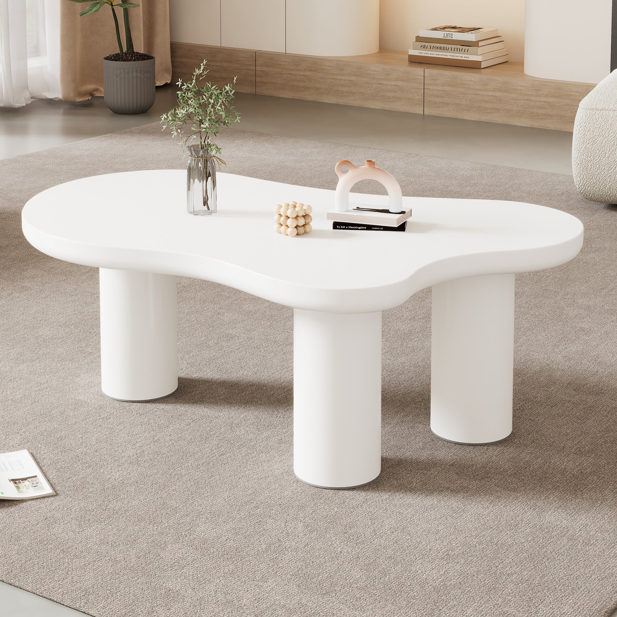 Logidon Wolkvorm salontafel wit MDF blad 107x66 cm