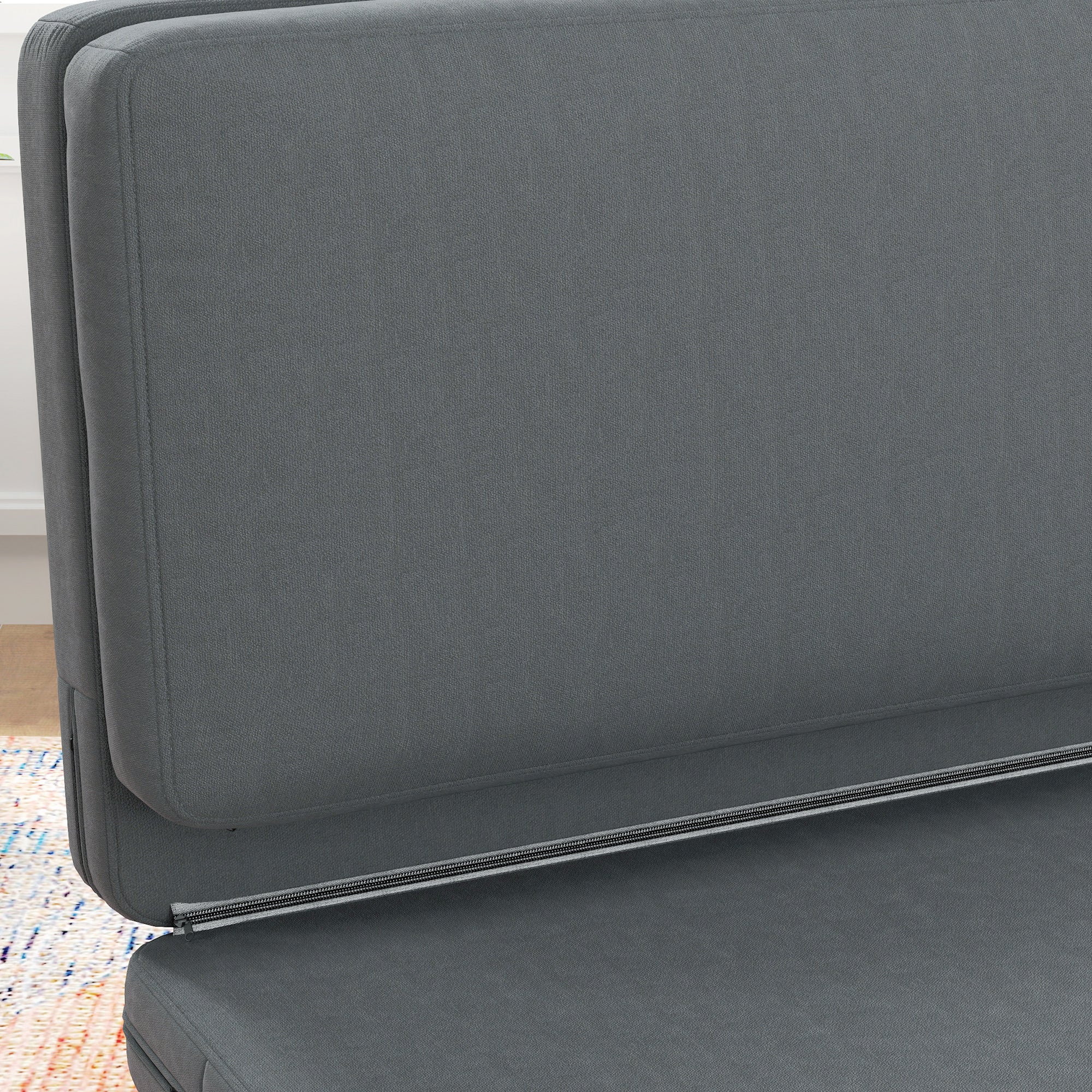 Logidon opvouwbare 3-in-1 vloerbank slaapbank fluweellook donkergrijs