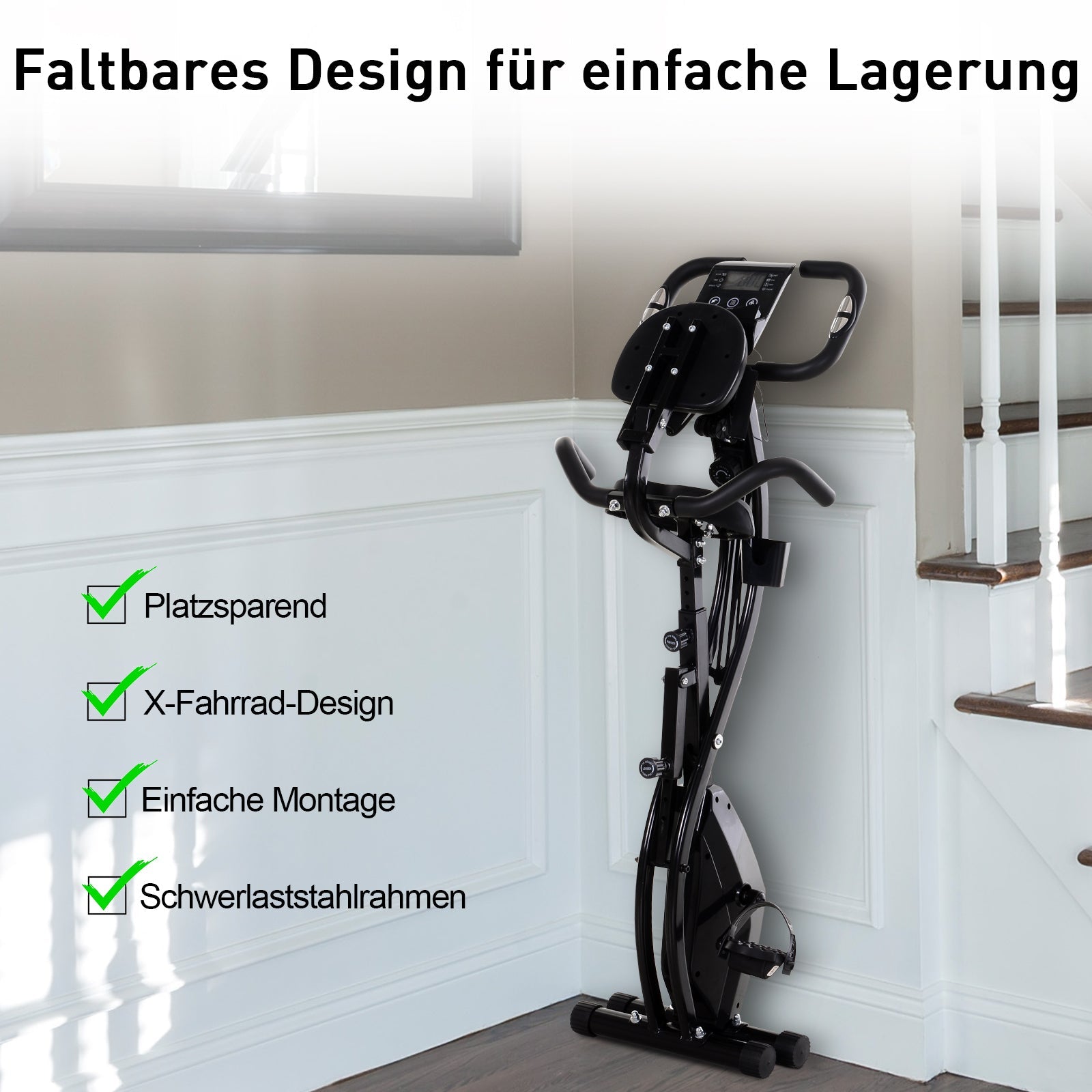 Logidon 2-in-1 fietstrainer opvouwbaar staal zwart